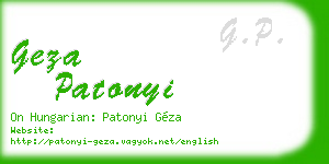 geza patonyi business card