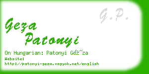 geza patonyi business card